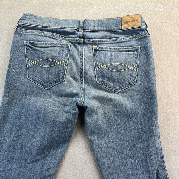 Abercrombie Kids Girls Denim Skinny Jeans Size 16 A Fitch Varsity Patch - Picture 8 of 13